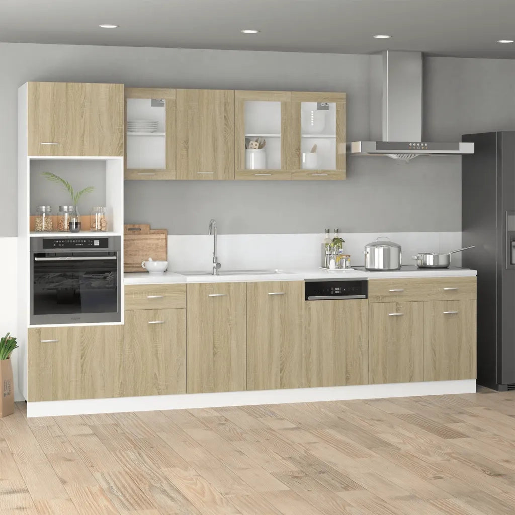 Pensile da cucina | Mobile per Microonde ¡°Lyon¡± Rovere Sonoma 60x57x207 cm