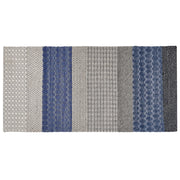 Tappeto tappetino 80 x 150 cm Lana Blu e Grigio Camera da Letto
