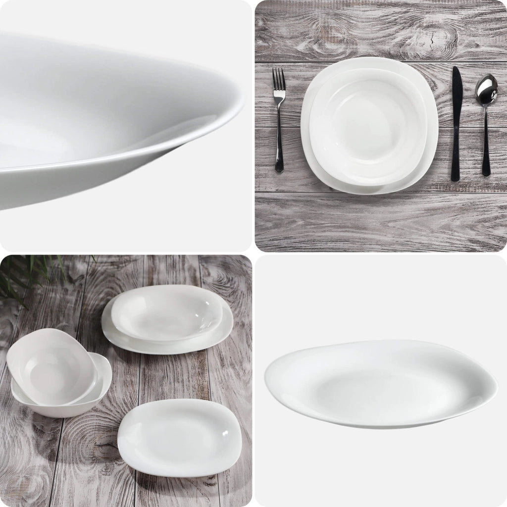 Set di stoviglie KADAX da 12 piatti, colore bianco