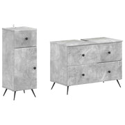 Set di Armadi da Bagno da 2 Pezzi BREDA Grigio Cemento 3417723