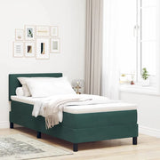 Letto a Sorgente LED con led Verde Scuro 100 x 200 cm Velluto