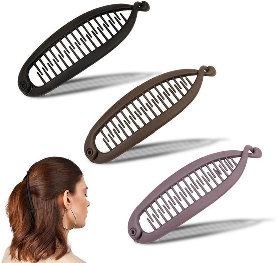 Tre pezzi di clip per capelli - design pratico - dimensioni 11,5 x 3,5 cm