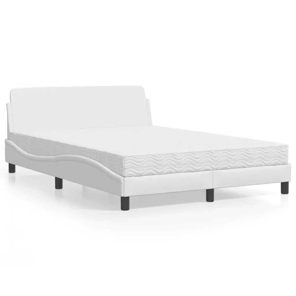 Letto con Materasso Dover Bianco 140x200 cm in Similpelle