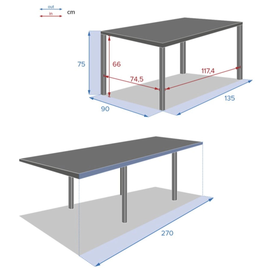Tavolo piazza 10 posti bianco