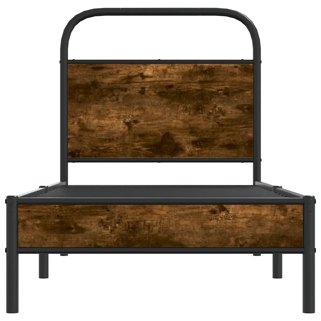 Giroletto senza Materasso-Struttura Letto Rovere Fumo 75x190 cm in Truciolato 393763