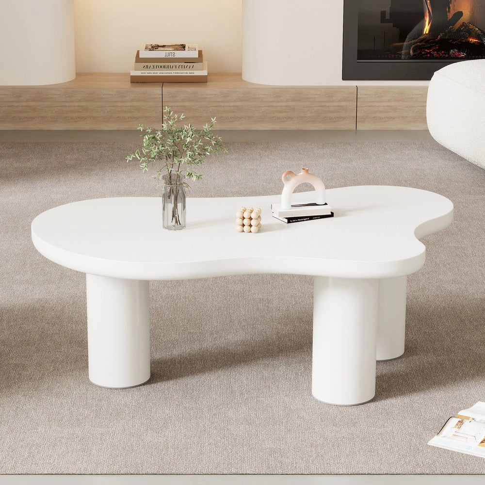 Tavolino da Caff¨¨ Forma Nuvola ¨C MINIMAL ¨C MDF e PVC, 107x66x40.5 cm