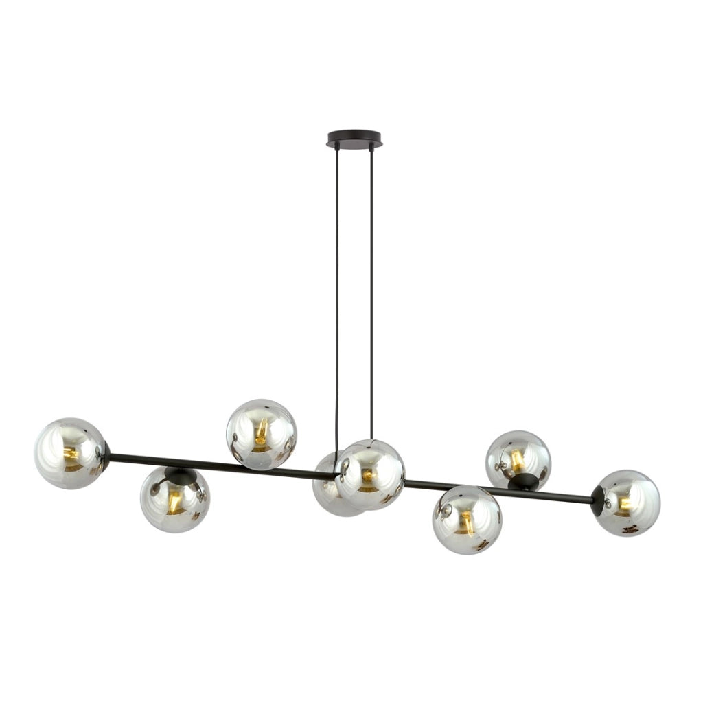Lampadario Emibig Rossi nero/grafite 8xE14 vetro metallo
