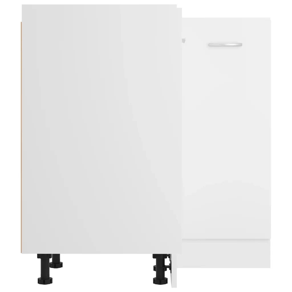Mobile angolare basso moderno per cucina 75,5 x 75,5 x 81,5 cm legno composito bianco 02_0047701