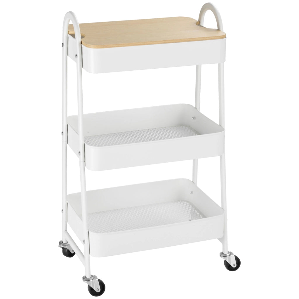 Carrello da cucina con ripiani e ruote ¨C Minimal ¨C Bianco