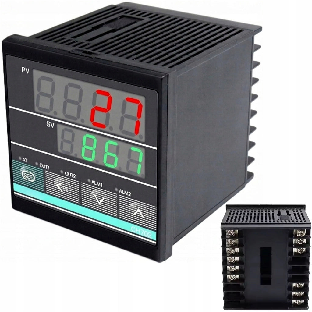 Regolatore PID di Temperatura CH702 – 230V 0-400°C | Uscita Relè + SSR | Pannello 72x72 mm | Termocoppia K | Display LED