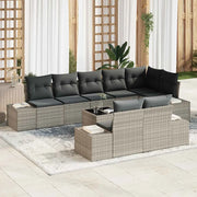 Set Divano da Giardino Grigio chiaro Poly Rattan 3355791