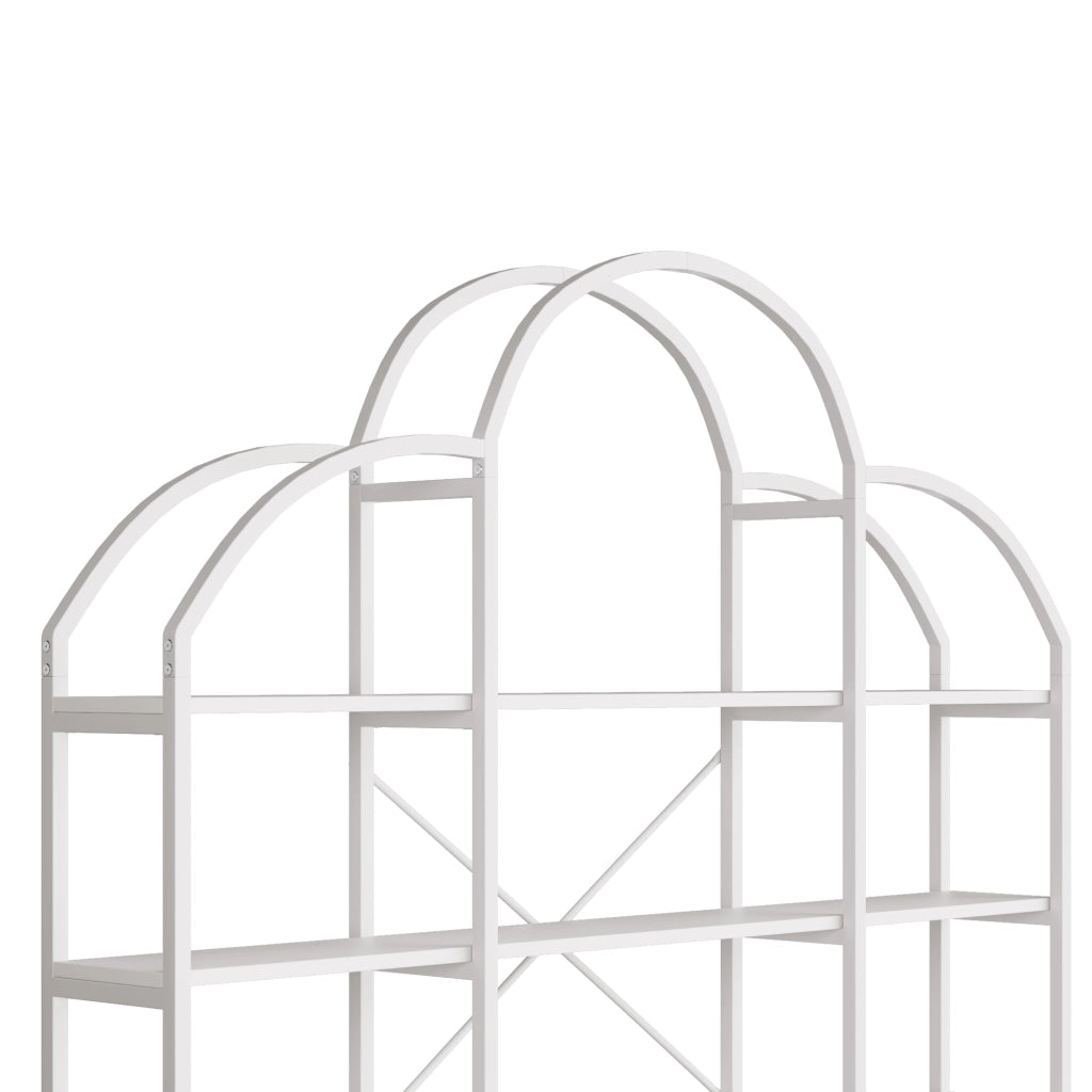 SCAFFALE 170x26x190 cm 5 Ripiani MDF e Metallo Bianco