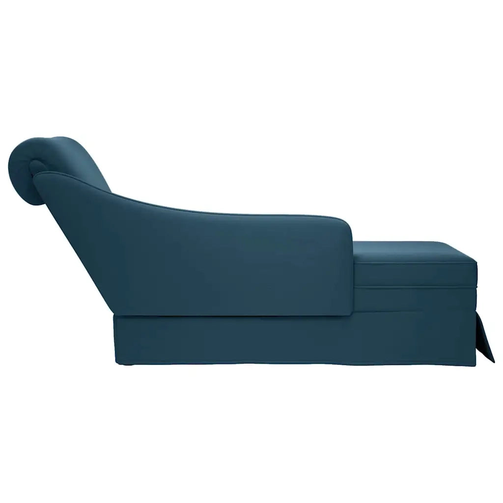 Sdraio con Capezzale e Bracciolo Destro in Velluto Blu 4009781