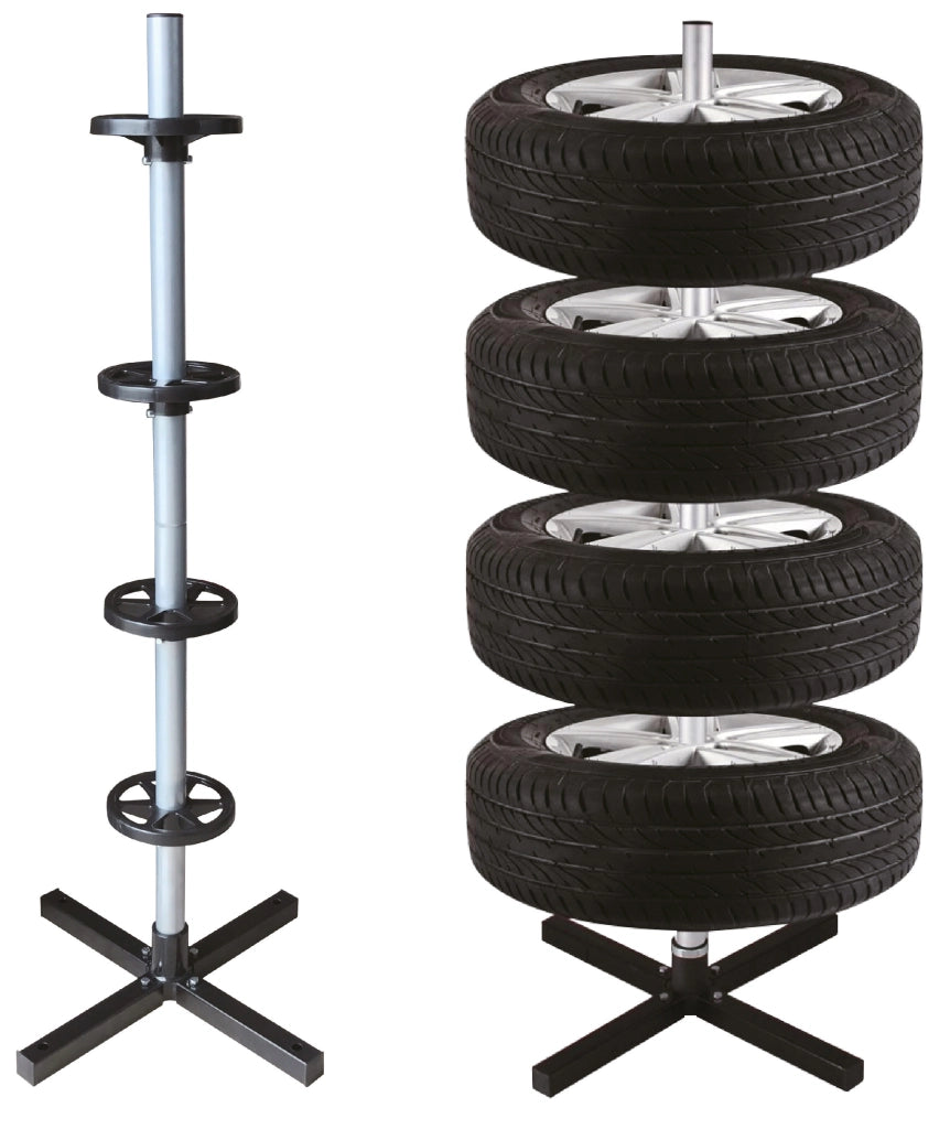 Supporto verticale per gomme auto con distanziatori