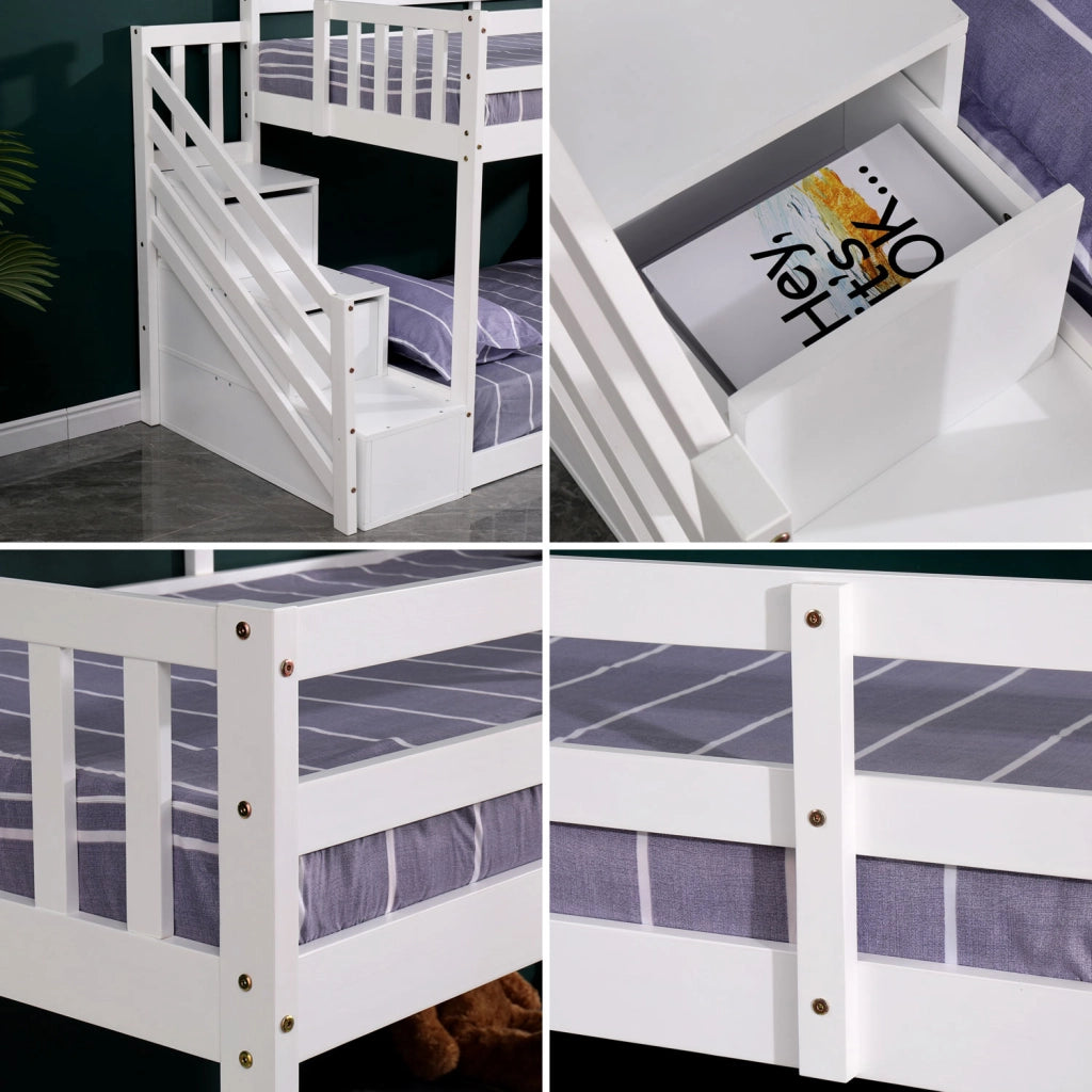 Letto a castello per bambini 190x90cm bianco CELESTINE