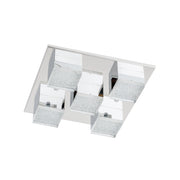 Plafoniera LED quadrata cromata cubi specchio 21W Seth