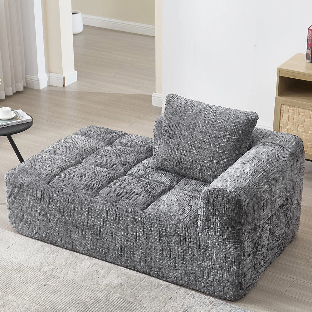 Chaise longue - Xylo - pronto uso con tasche laterali grigio