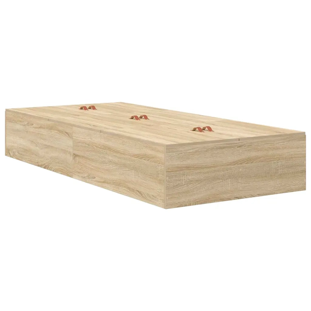Struttura letto con contenitore-Giroletto con contenitore Rovere Sonoma 90 x 200 cm