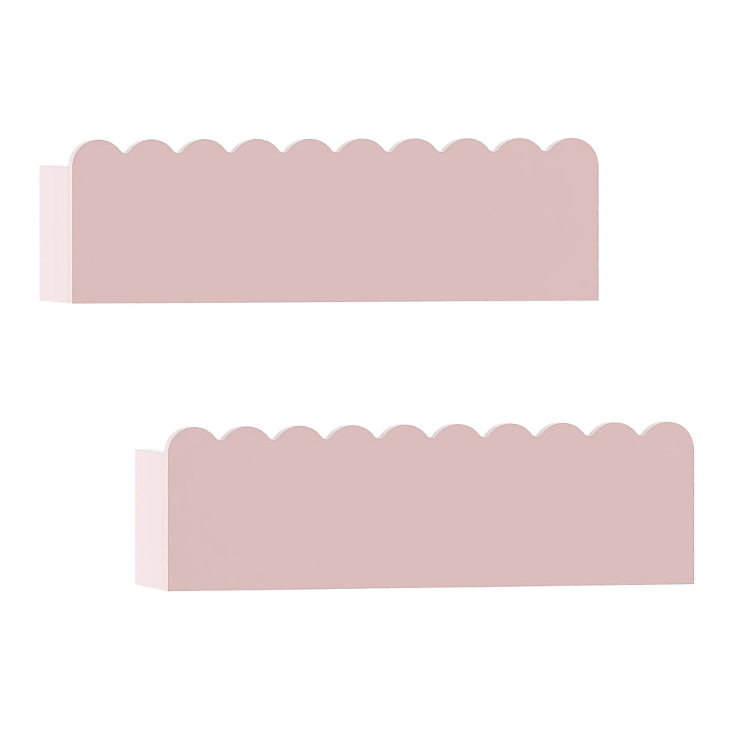 Set di 2 mensole da parete per bambini 40 x 10 x 10 cm rosa 03_0010612