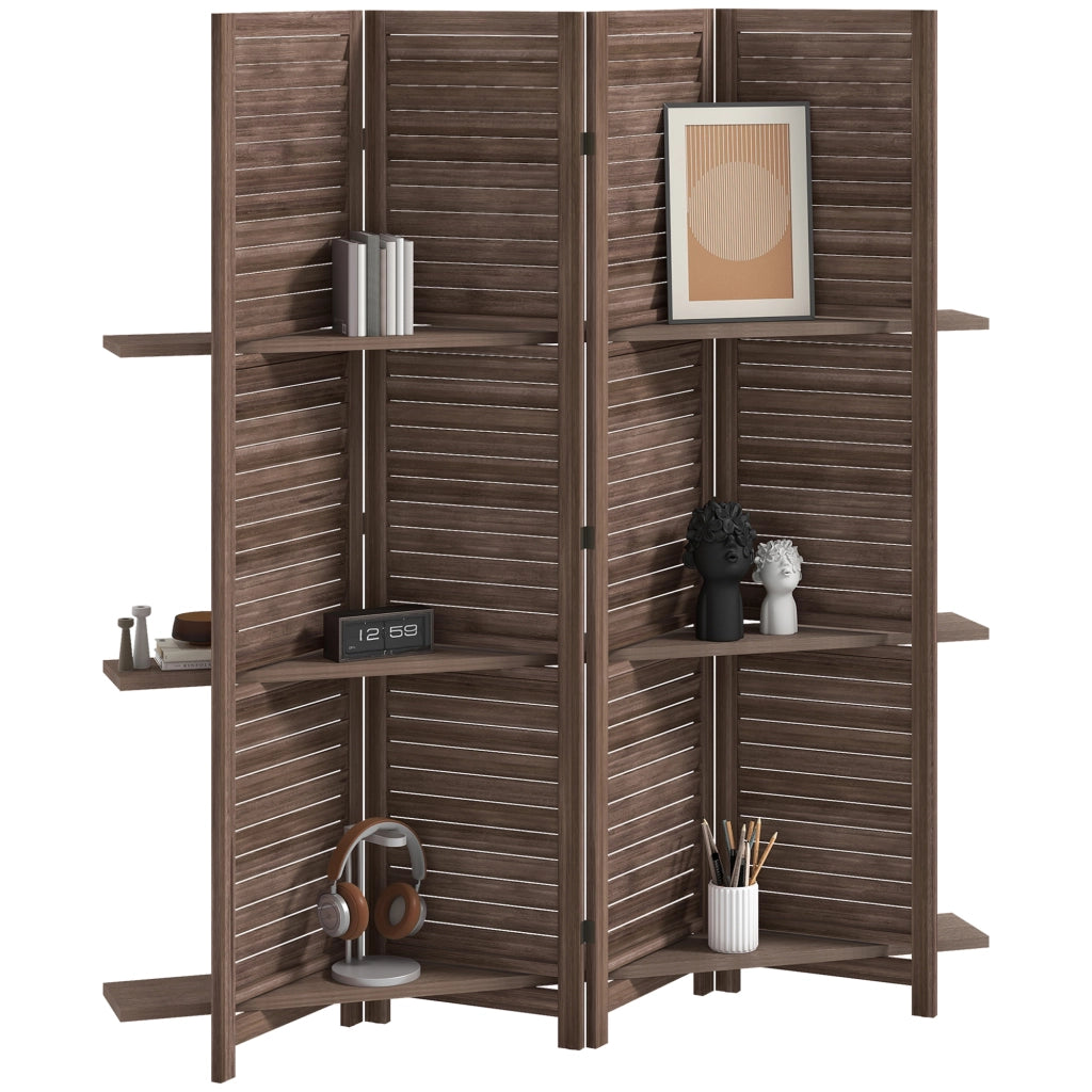 Paravento in legno 4 pannelli ¨C zephmum ¨C 160x170 cm noce