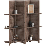 Paravento in legno 4 pannelli ¨C zephmum ¨C 160x170 cm noce