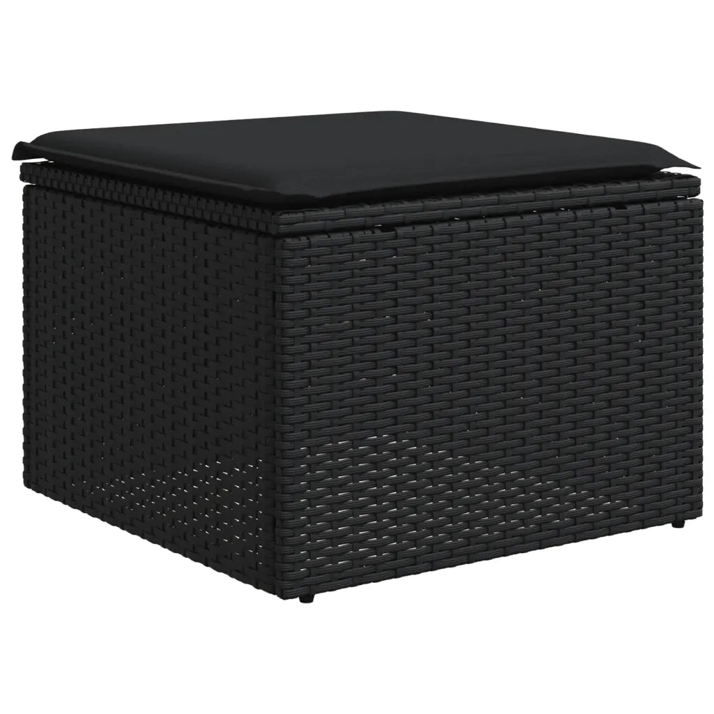 Set Divani da Giardino 10pz con Cuscini in Polyrattan Nero 3228064