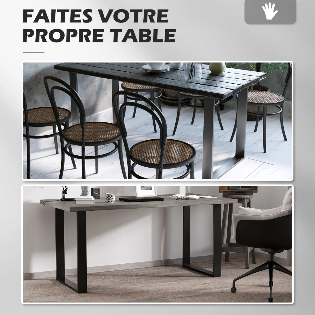Gambe per tavolo rettangolari in acciaio nero ¨C Minimal ¨C 72 cm
