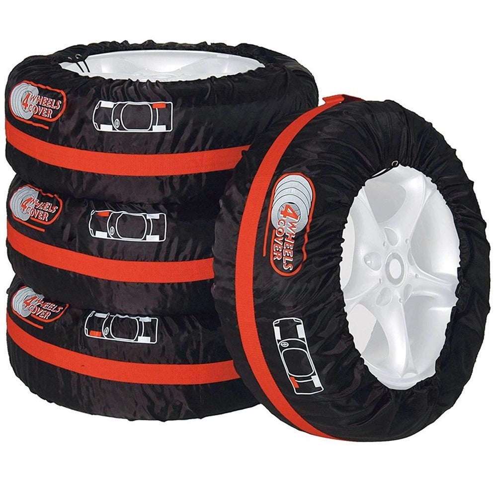Trade Shop - Set 4pz Borsa Custodia Protezione Pneumatici Auto Cover Storage Gomme Ruote 65cm -