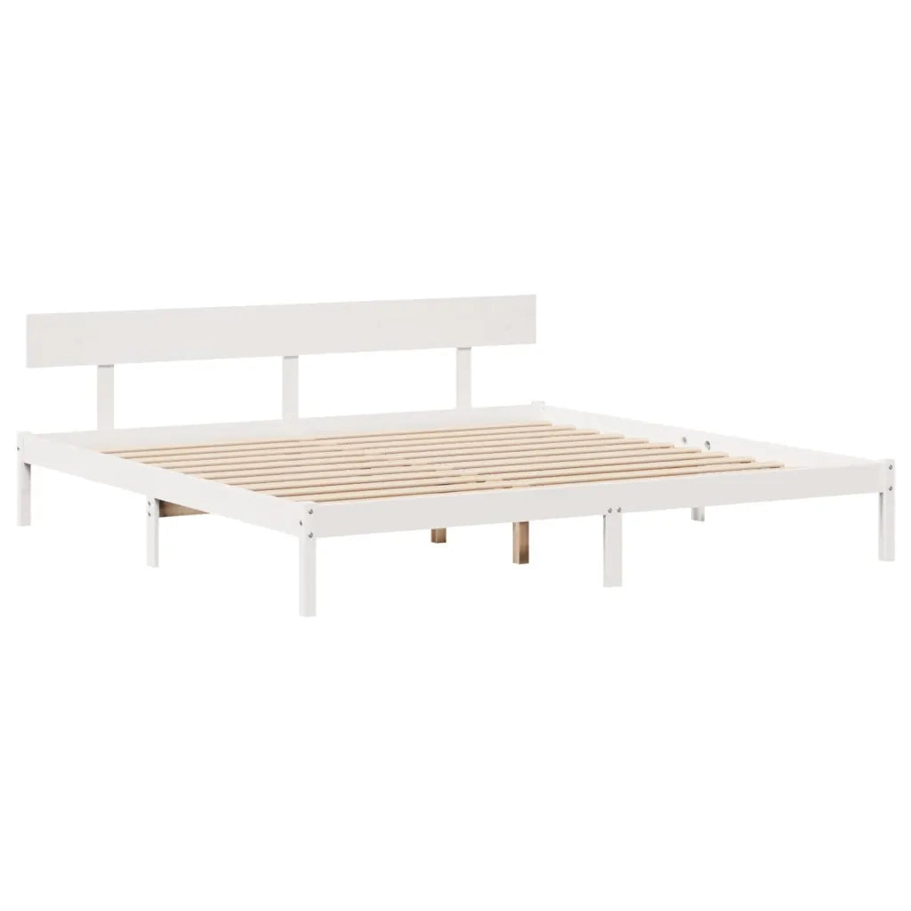Letto senza Materasso-Struttura Letto Bianco 180x200 cm Legno Massello di Pino 863023