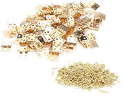 Scharniere Mini 100 pezzi - Retro ottone - Charme antico - Cassetta per gioielli - Lavorazione del legno - Incluso 400 viti di montaggio - Scharniere miniatura