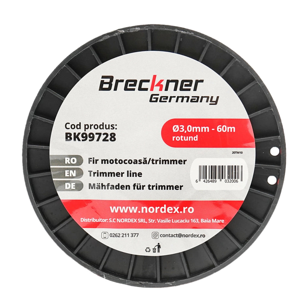 Filo per decespugliatore tondo, 3,0 mm x 60 m Breckner Germany