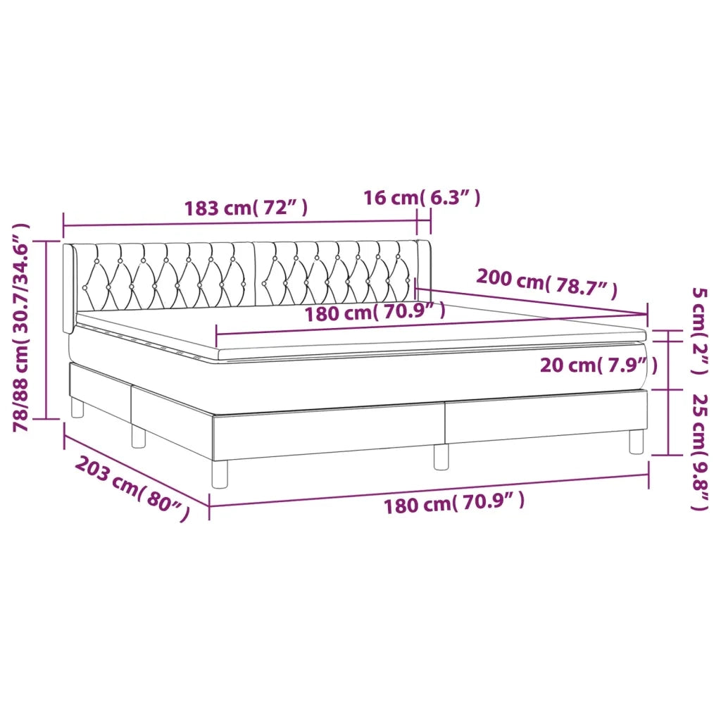 Giroletto a Molle con Materasso Blu 180x200 cm in Tessuto 3129975