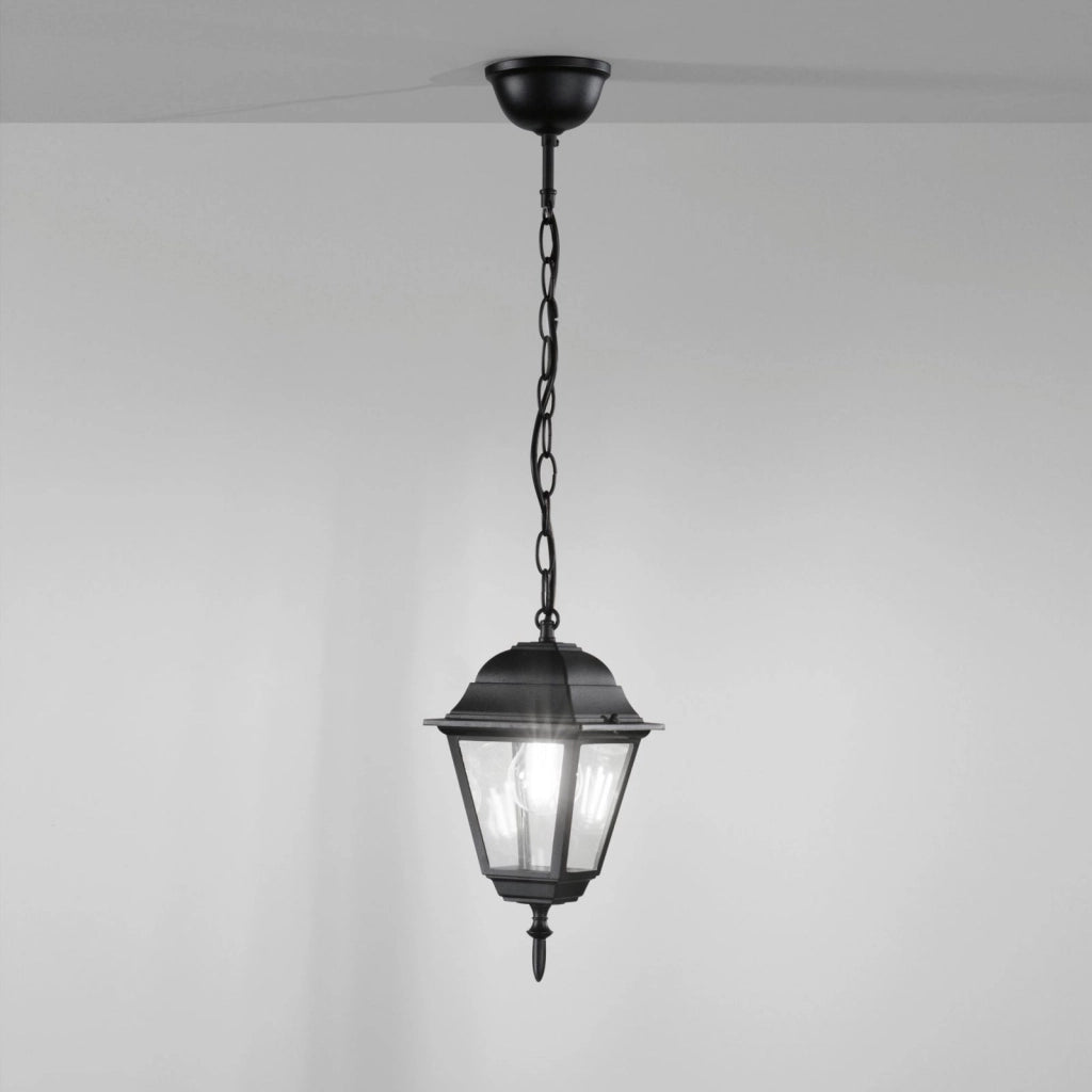 SOSPENSIONE ROMA NERA 1 LUCE ATTACCO E27 IP44 14,6X14,6X97CM