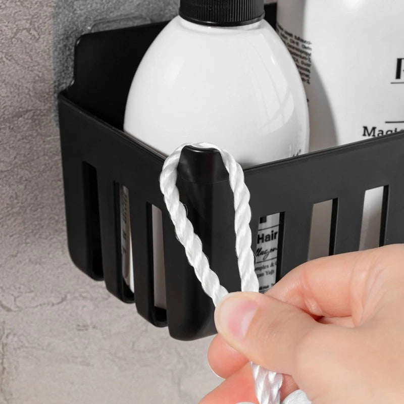 Coppia cestini doccia in termoplastica nero incollaggio – Serie Jolly
