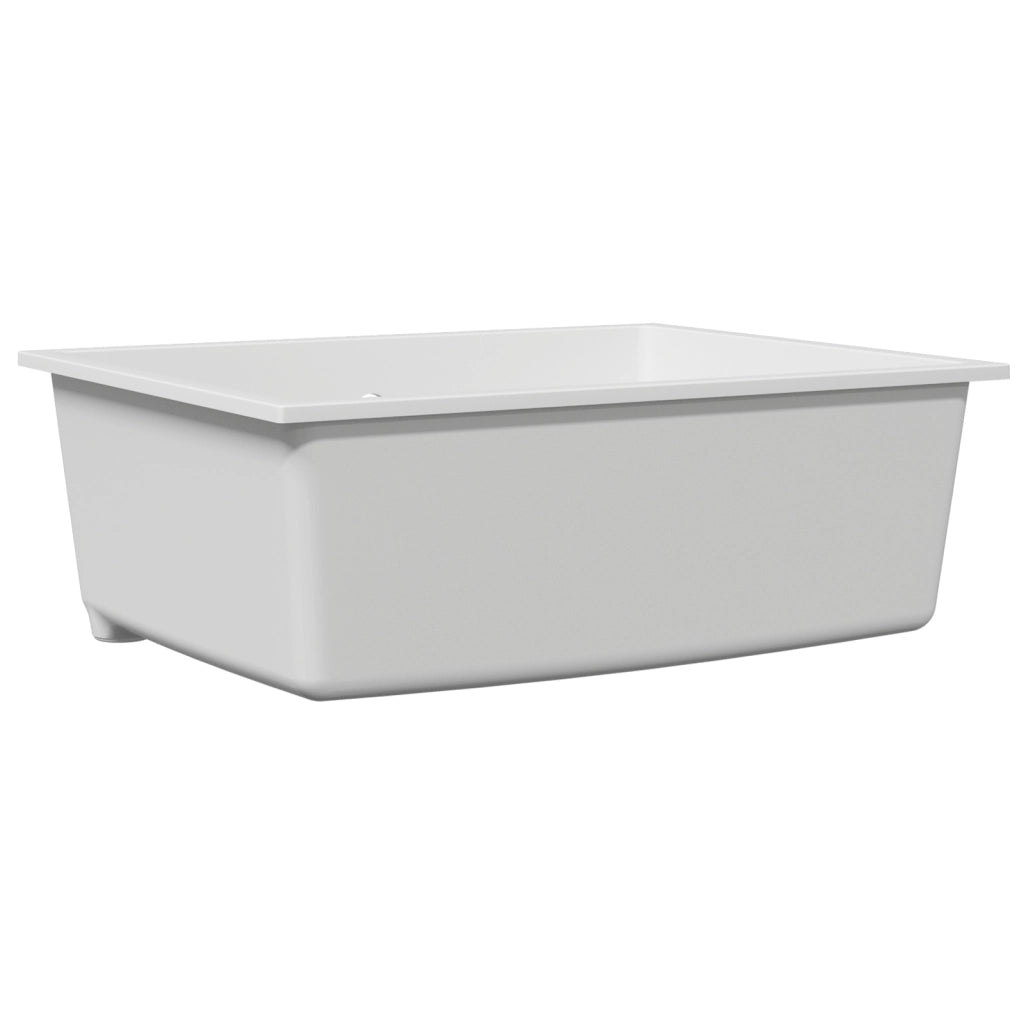 Lavandino da Cucina con Foro di Troppo Pieno Granito Bianco