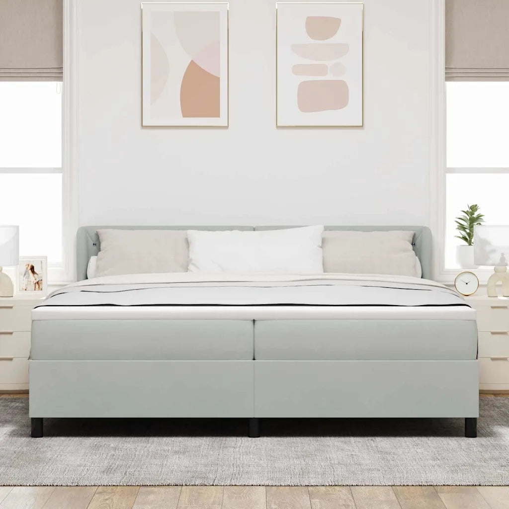 Letto a molle con materasso Grigio chiaro 200 x 200 cm Velluto 3340352