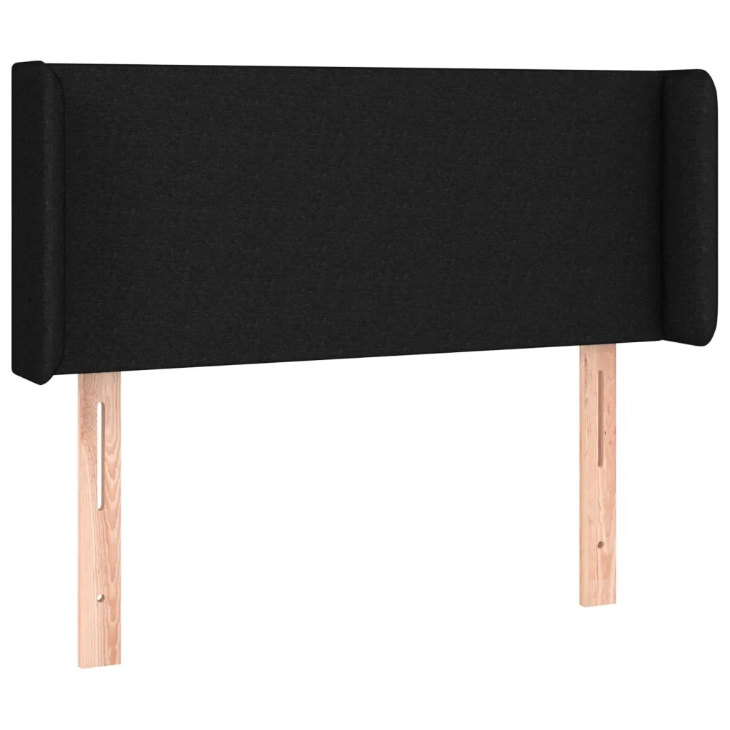 Testiera ad Orecchio-Testata con Orecchie Nera 83x16x78/88 cm in Tessuto 758683