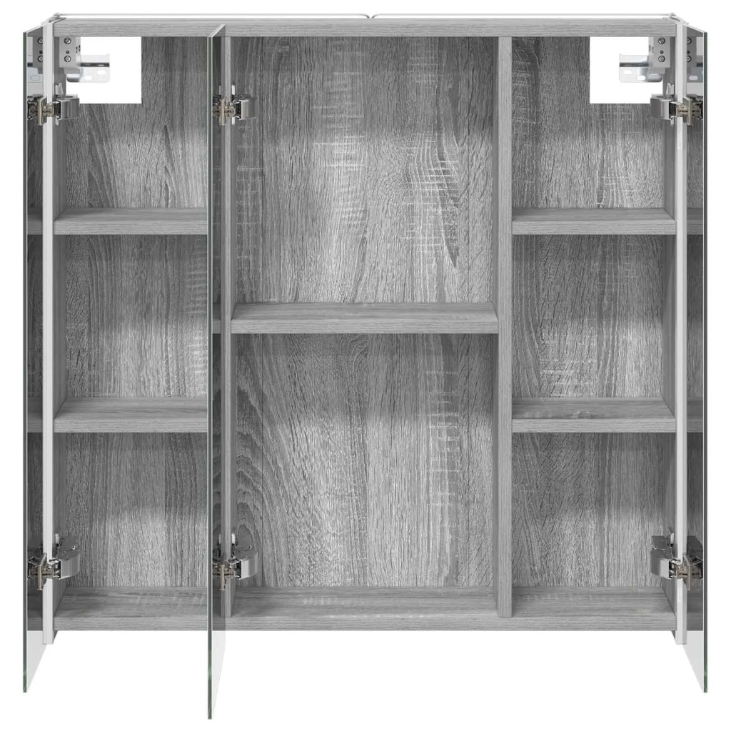 Mobiletto per specchio da Bagno | Armadio da bagno con lo scaffale Grigio Sonoma