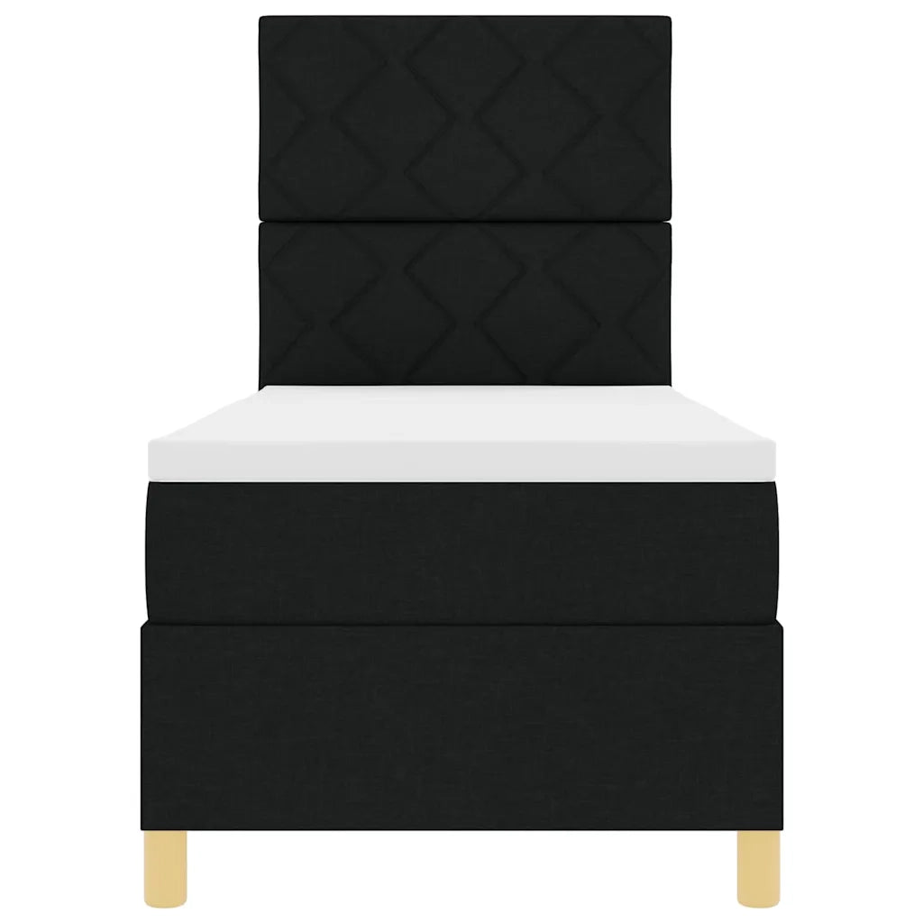 Letto a Sorgente LED con materasso Nero 80 x 200 cm Tessuto 3343133