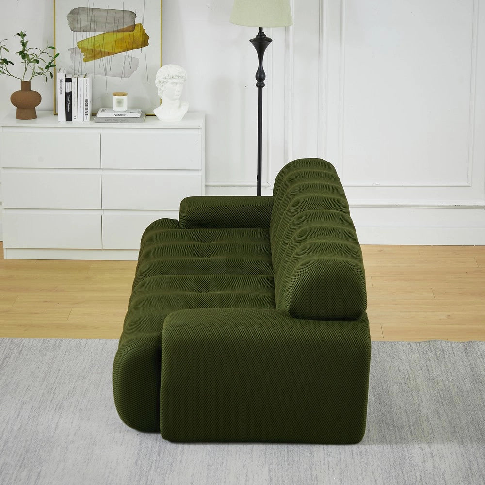 Divano 2 Posti con Braccioli e Bottoni ¨C Xylo ¨C Verde, Design Moderno