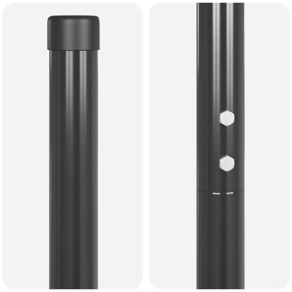Palo della recinzione 2 pcs Grigio Acciaio Verniciato a Polvere 42012767