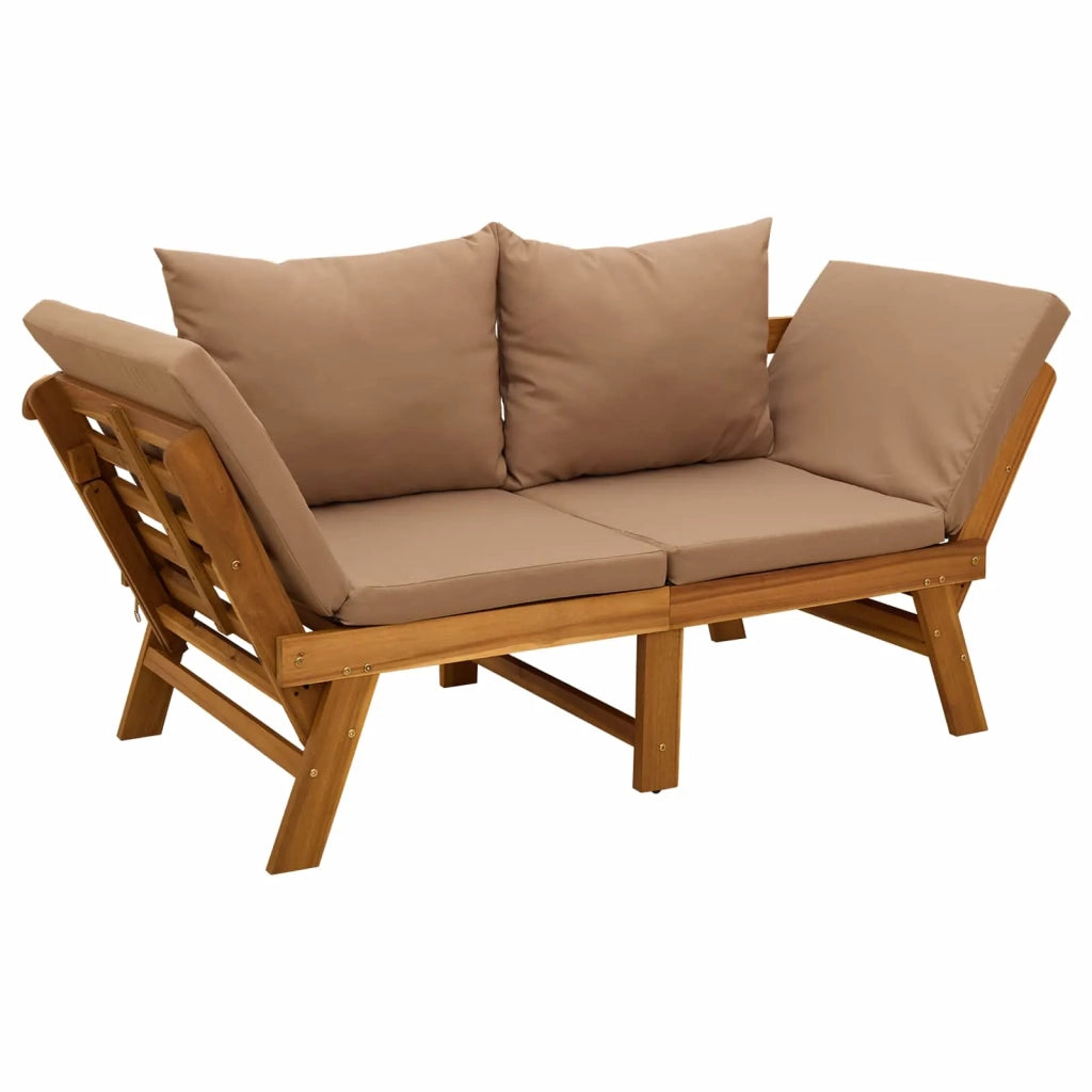 Panchina da giardino 3 in 1 con cuscini Naturale 42027062