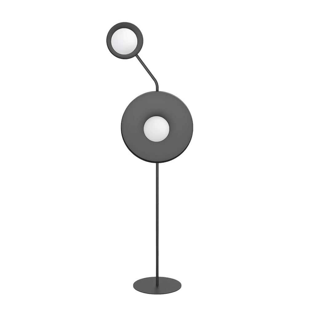 Lampada da terra moderna nera a dischi 2xG9 8W KISS Emibig