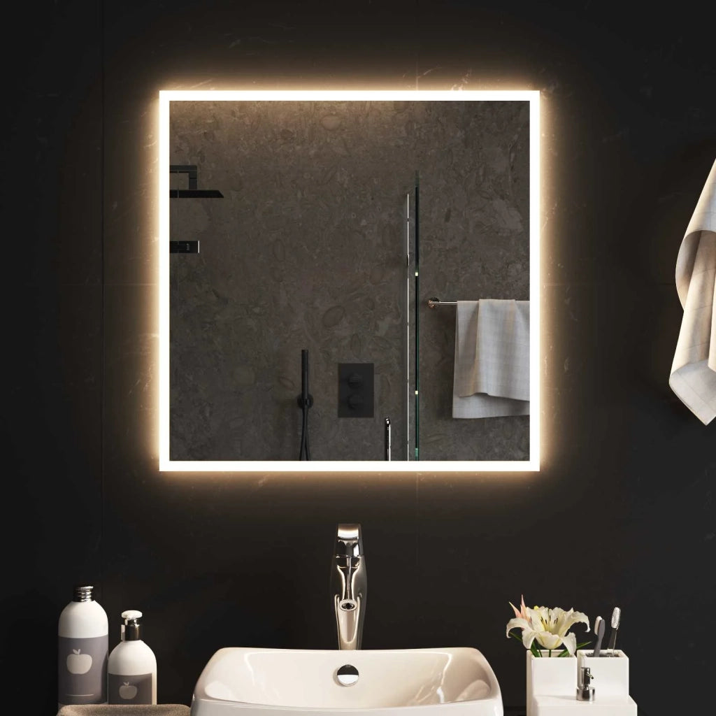 Specchio da bagno LED Trasparente 60 x 60 cm vetro temperato 42045809