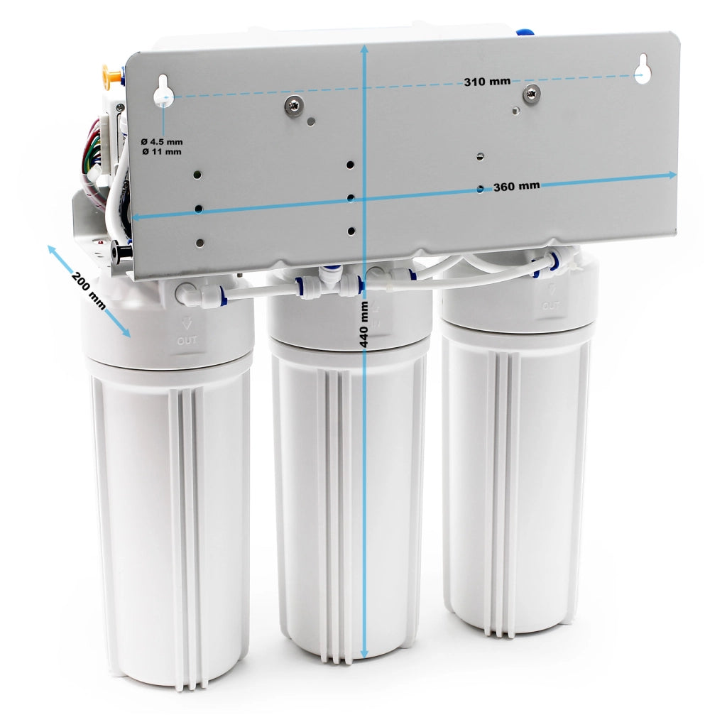 Naturewater NW-RO50-D1 Impianto osmosi inversa, filtrazione 5 stadi 190 l/giorno, con pompa e serbatoio