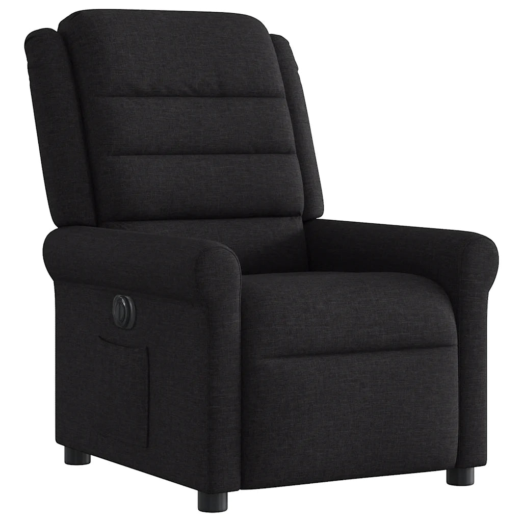 Poltrona Elettrica Reclinabile Nera in Tessuto 3303296