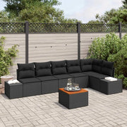 Set Divano da Giardino con archiviazione 7 pcs Nero polyrattan 3356637