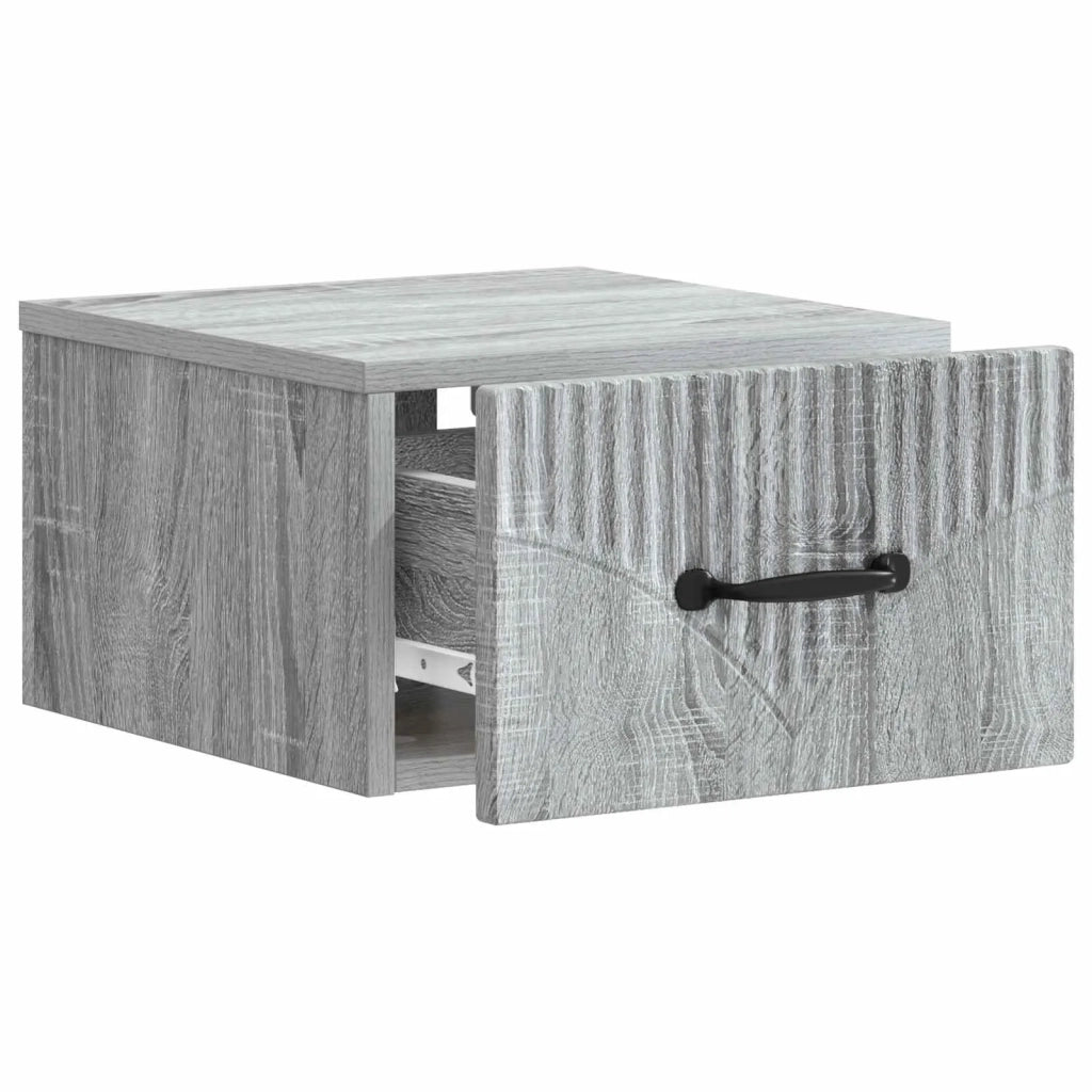 Mobiletto da notte a muro Grigio Sonoma 34,5 x 33 x 20 cm 898947