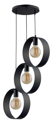 Lampadario Happy nero ad anelli 3 luci E27 Sigma Lighting