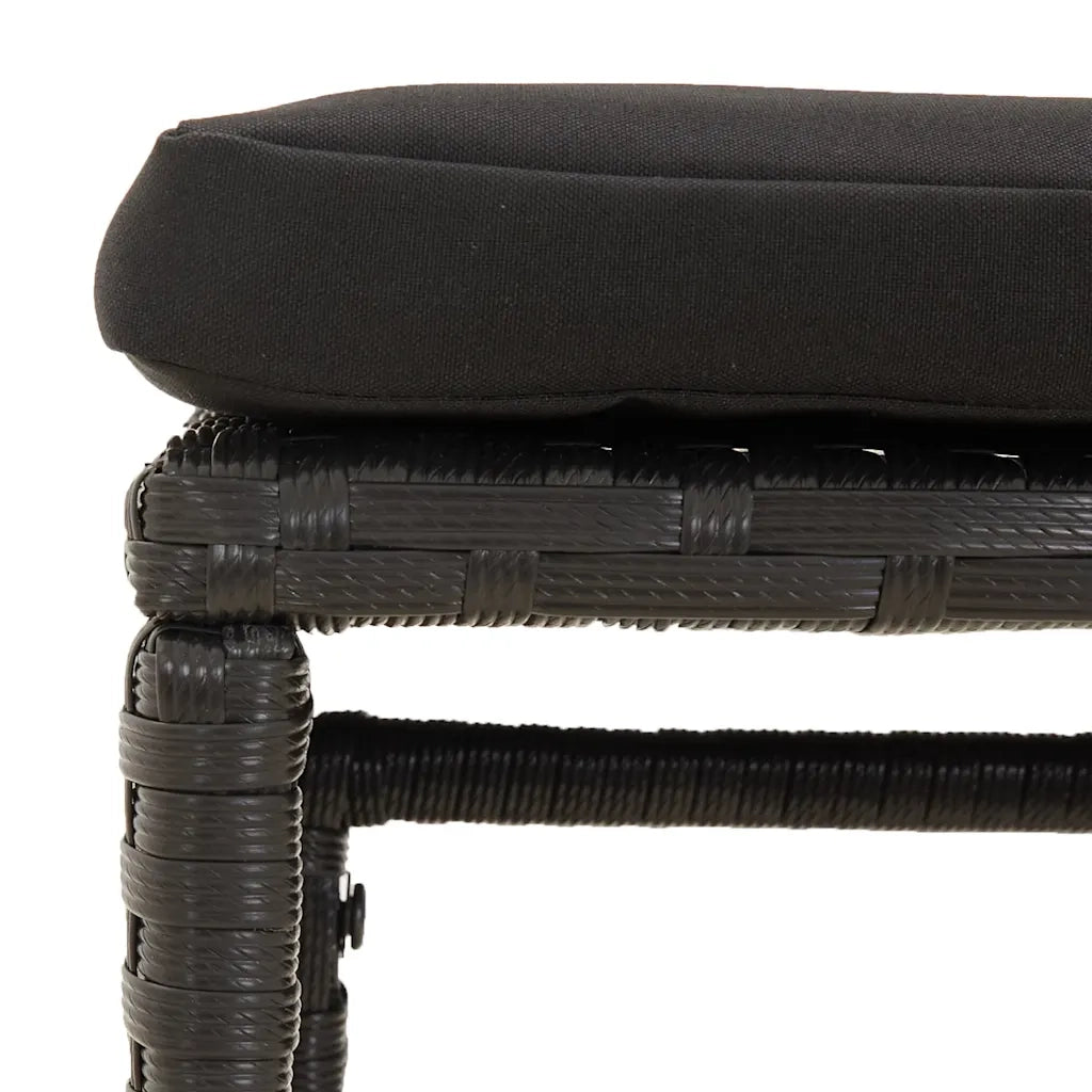 Set Mobili da Giardino 6 pz | Set Salotto da Giardino con Cuscini in Polyrattan Nero
